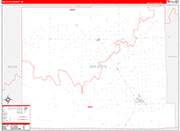 Box Butte County Wall Map Red Line Style